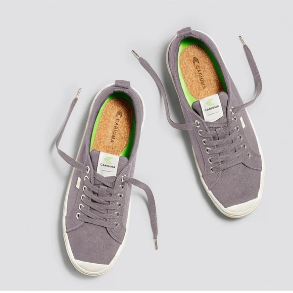 Cariuma OCA Low in Mystic Grey Canvas Sneakers Sz 8 Preppy Streetwear - Picture 3 of 15
